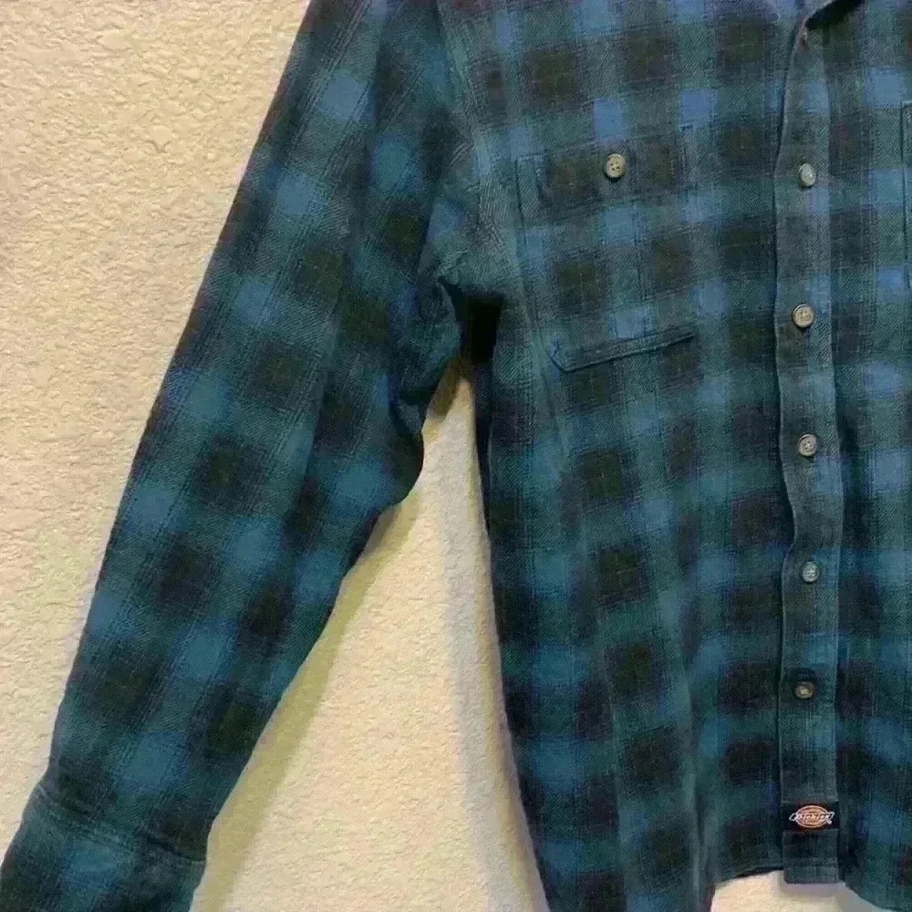 Plaid Dickies Chore Coat sz XL farm ranch fall winter western blue collar cowboy - Picture 6 of 8